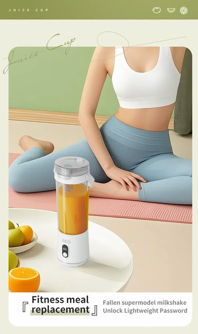 Portable Blender 600ML Electric USB Rechargeable Juicer for Smoothies Fruits Personal Mini Juicer for Travel Outdoor Fitness