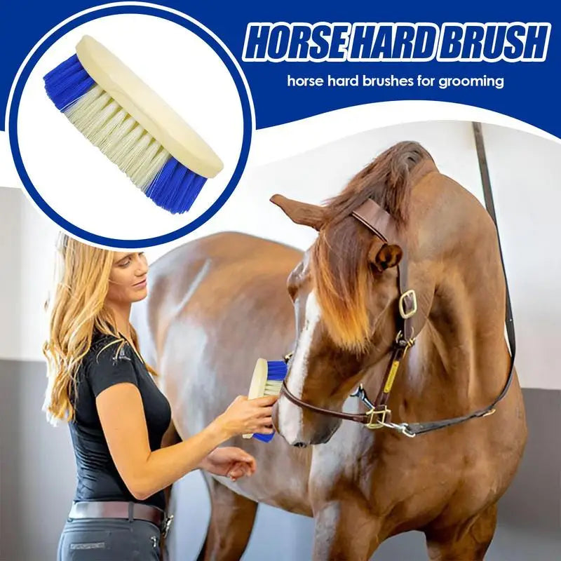 Horse Hair Brush Horse Grooming Brush Scrubber Ergonomic Pet Cleaning Tool With Hard Bristles For Bovine Livestock