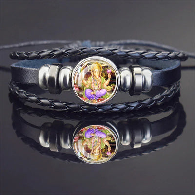 Hinduism God Bracelets Ganesha Vishnu Shiva Amulet Bracelet for Men Women Goddess of Kashmi Wealth Bangle India Buddhism Jewelry