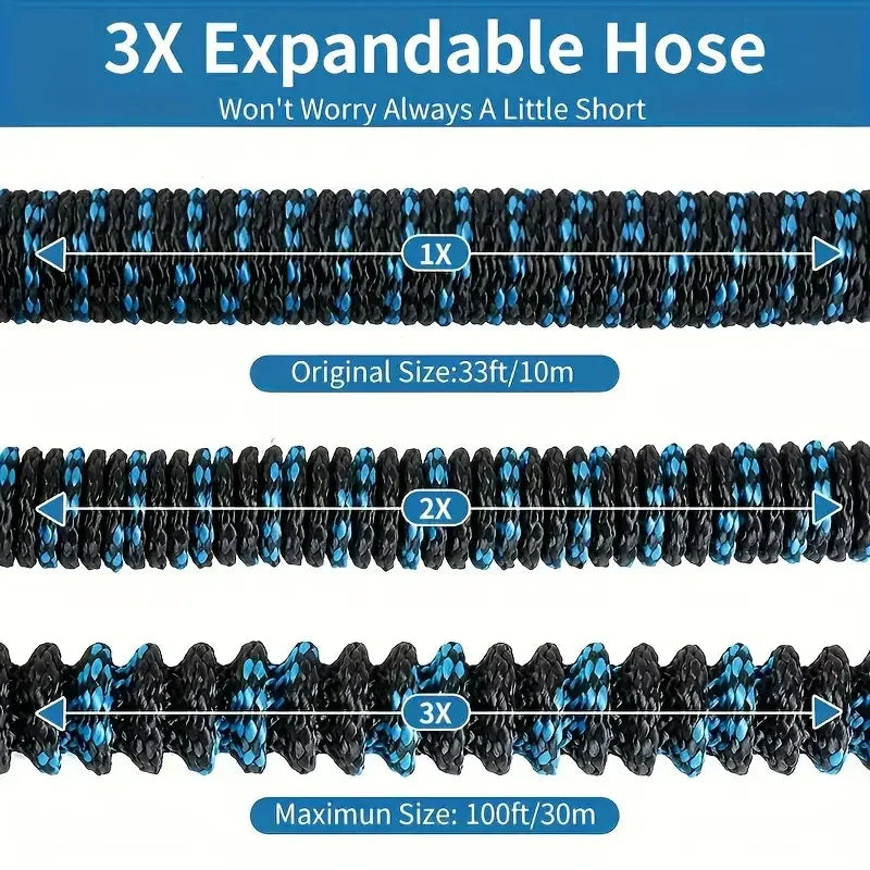Expandable Garden Magic Hose Flexible Garden Water Pipe High Pressure 10 Function Water Gun, Garden Watering And Cleaning Tool