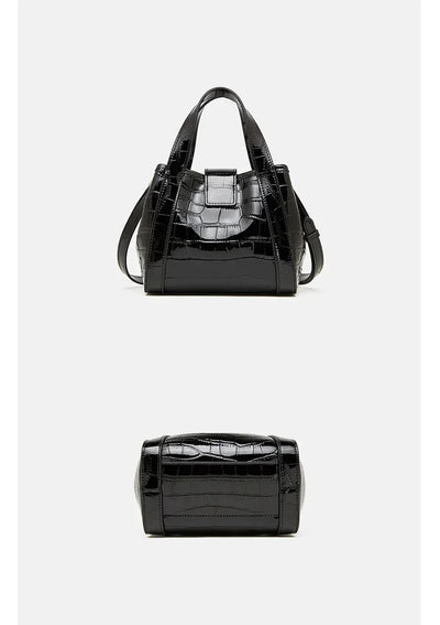 New 2025 Women Split Leather Tote Bag Designer Bucket Bags Handbag Female Shoulder Composite Bag Crossbody Shopping Bag