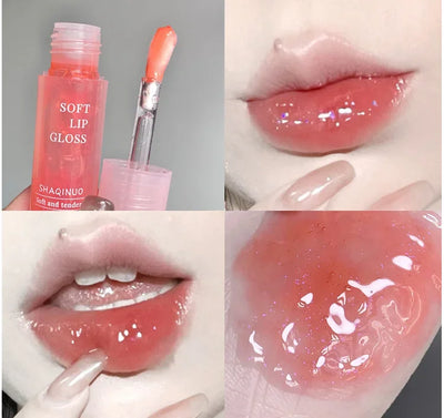 Moisturizing Lip Honey with Pearlescent Glitter - Nourishing Lip Care Oil for a Dewy, Water-Light Shine - Perfect for Stacking a