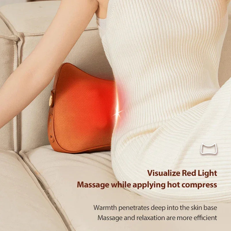 Aiveisi Smart Massage Pillow Electric shiatsu Kneading Heating Massager Suitable For Neck Back Shoulder Waist Rechargeable Use
