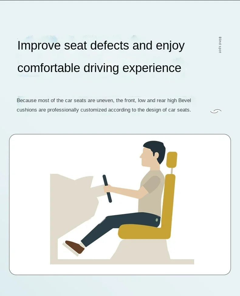 Car Booster Seat Cushion For Driver Hip Pain Raised Memory Foam Height Seat Protector Washable Cover For Short People Pad Mats