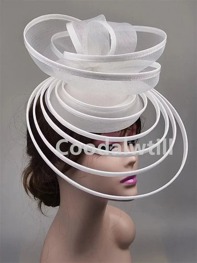 Royal Ascot Luxury Fascinator Hat Women Wedding Headpiece Mesh Hat Formal Event Pillbox Fascinator Hats Ladies Mariage Millinery