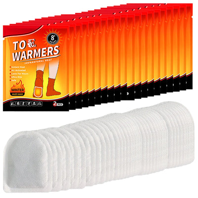 20 Pair Toe Warmers Easily Apply with Adhesive Foot Warmers Disposable Feet Warmers Heat Pads for Outdoor Hiking Skiing Sports