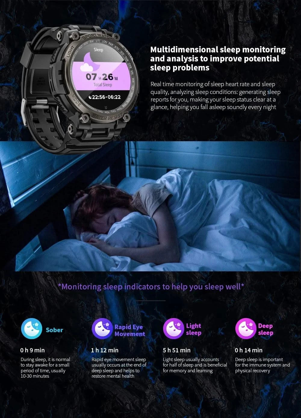 LOKMAT New ATTACK MAX Sport Rugged Smart Watch BT Calls Waterproof Military Smartwatches Heart Rate Monitor Fitness Tracker