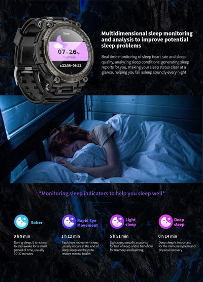 LOKMAT New ATTACK MAX Sport Rugged Smart Watch BT Calls Waterproof Military Smartwatches Heart Rate Monitor Fitness Tracker