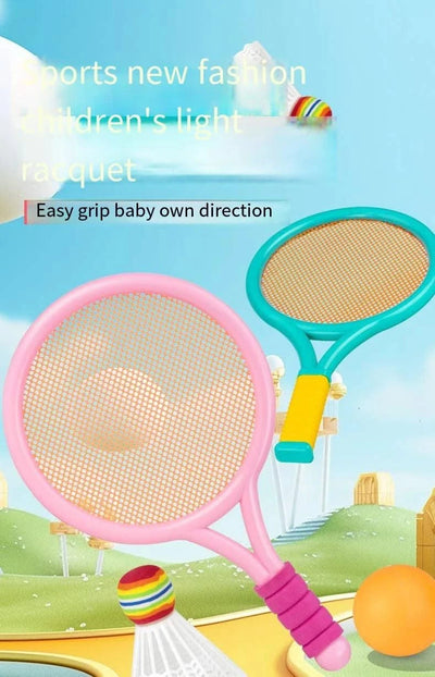 Children's badminton tennis racket exercise reaction ability beginners family outdoor beach tennis kindergarten baby parent-chil