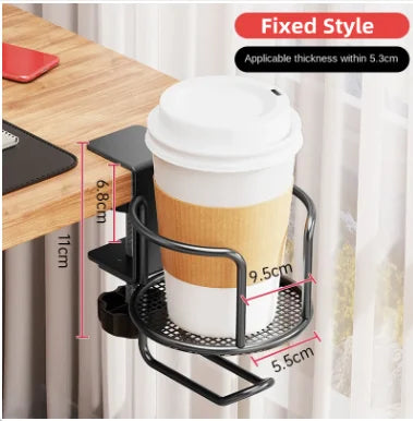 Desk Cup Holder , Universal Adjustable Upgraded Arm Clamp Stand for Coffee Mugs, Water Bottles
