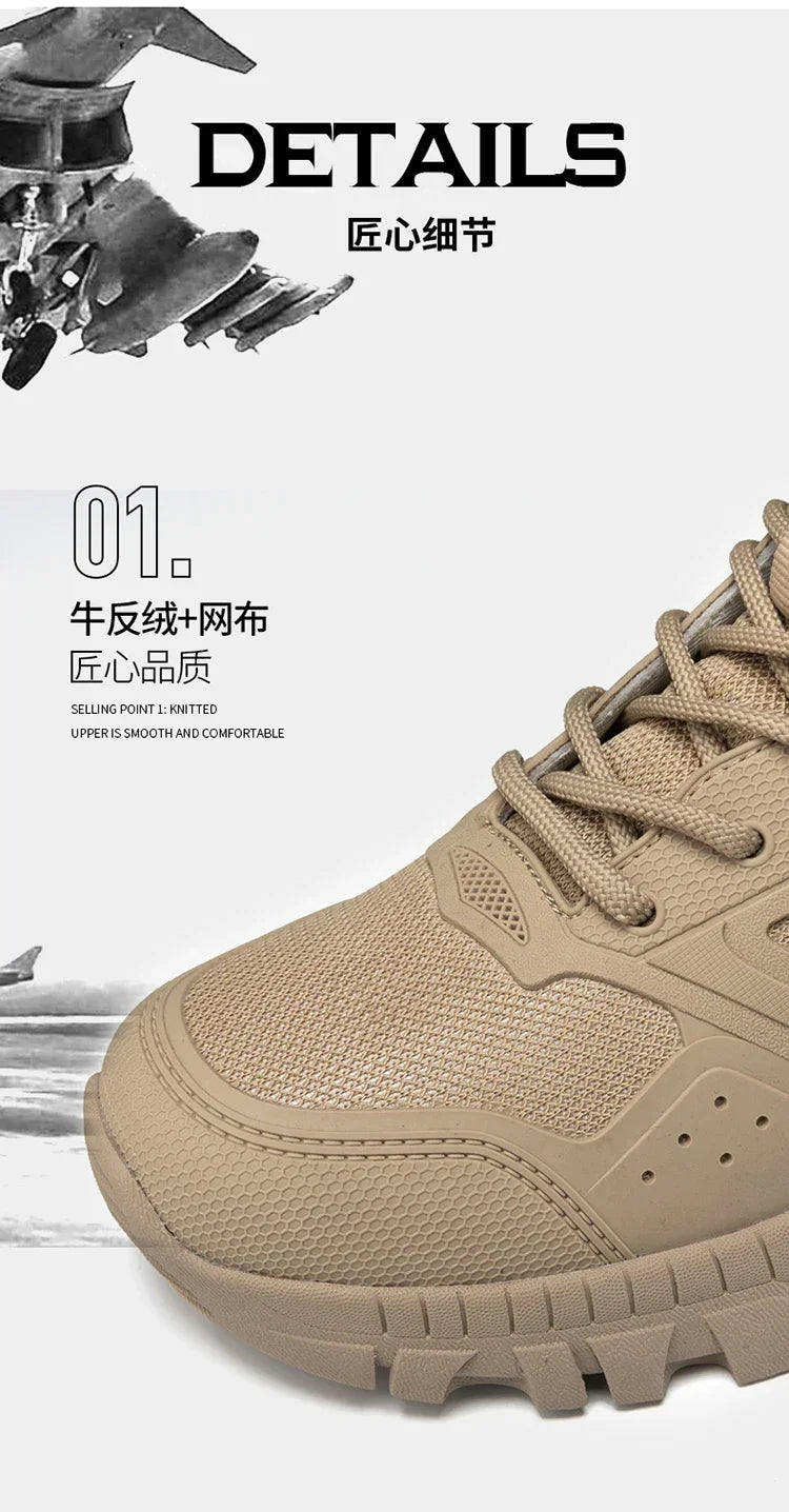 Men's high top hiking boots, sporty and stylish outdoor style, solid color, anti slip and wear-resistant rubber sole