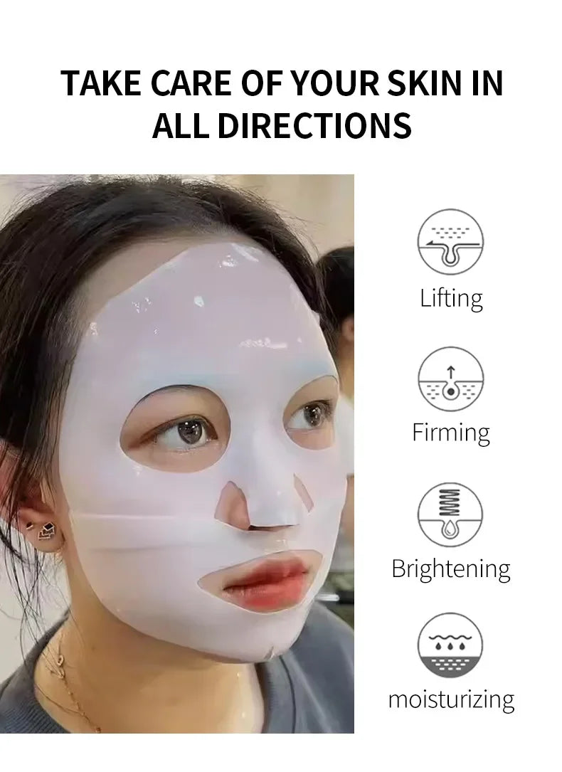 1/10PCs Bio Collagen Face Mask Shrink Pores Deep Hydrating Overnight Mask Moisturizing Refreshing Brightening Face Skin Care