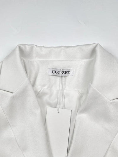 Beautyblue Gradient Outerwear Long Blazer for Women 2025 New Fashion Buttoned Pockets Chic Notched Collar Elegant Woolen Coats