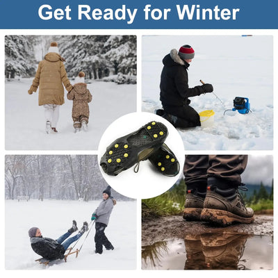 Outdoor 10Teeth Climbing Crampons Anti-Slip Mountaineering Cleats Unisex Snow Claw Shoe Covers Walking Hiking Accessories Spikes