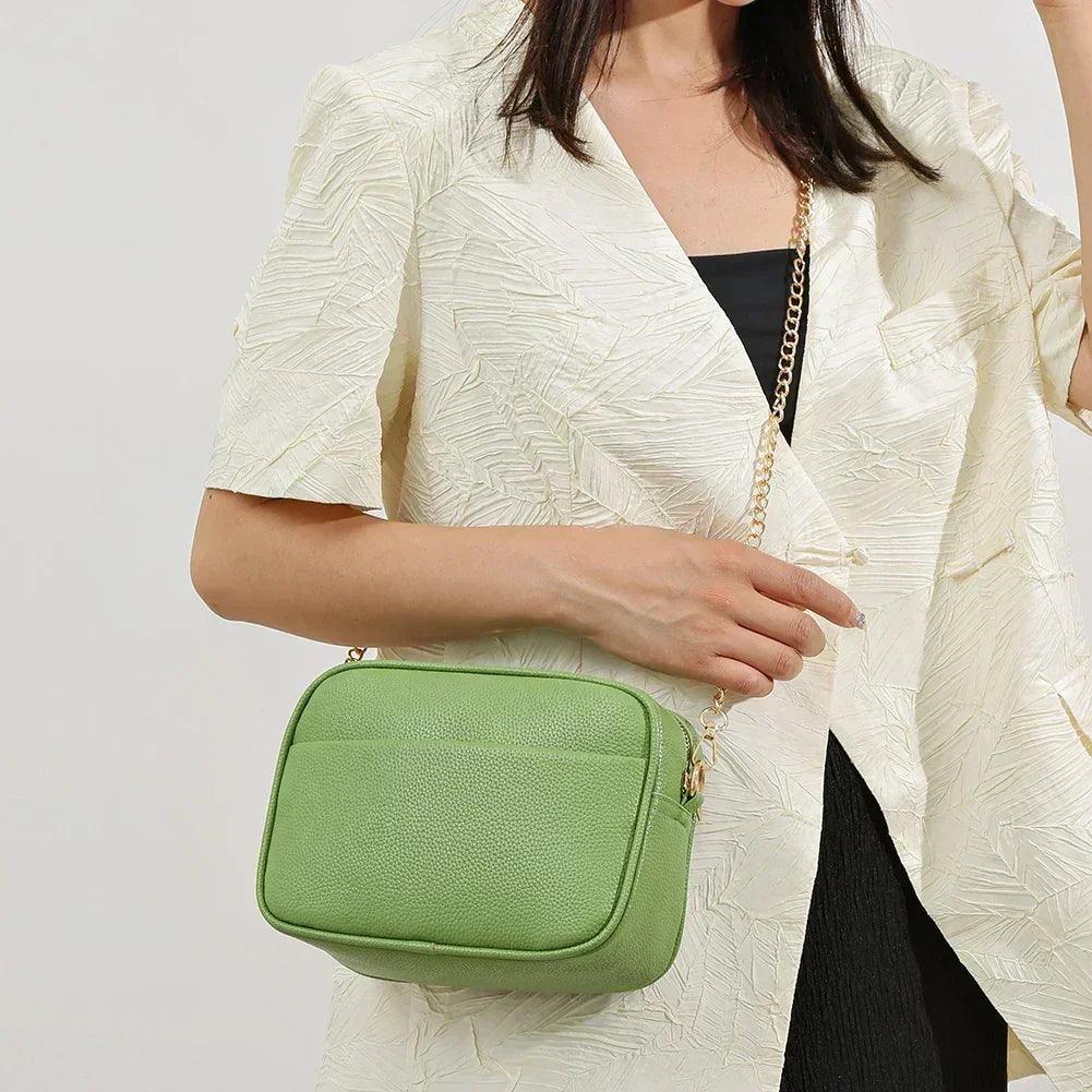 Fashion women handbag luxury brand leather tote bags for shoulder 2024 designer solid color messenger