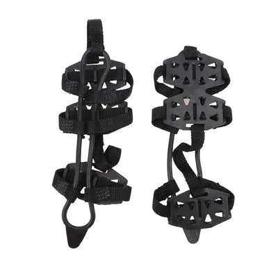 1 Pair M L Crampons Shoes Cover 24 Teeth Anti-Slip Ice Grips Gripper Shoes Boot Hiking Ice Climbing Shoe Spikes Climbing Chain