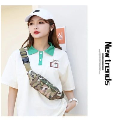 Banana Bag Waterproof Waist Pouch Oxford Cloth Wear Resistant Waist Bags Portable Large Capacity Shoulder Belt Bags Running