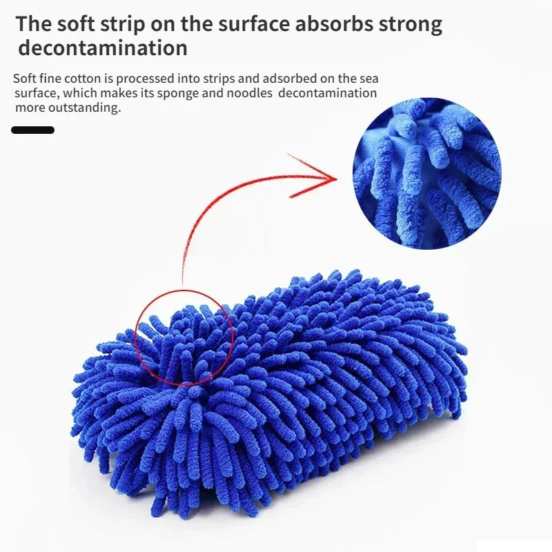 Car Cleaning Brush Cleaner Tools Microfiber Car Washer Sponge Cleaning Washing Towel Auto Gloves Car Washing Accessories