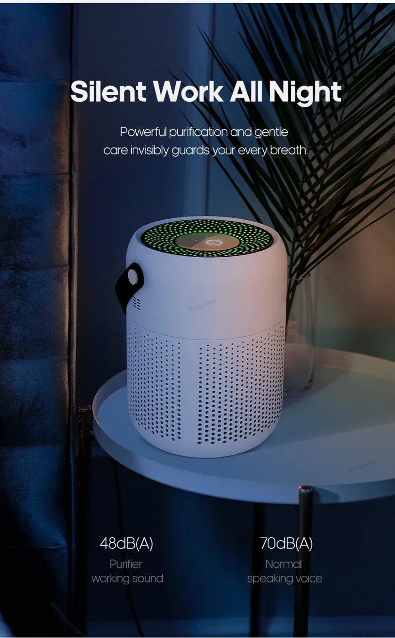 Home Electric Air Purifier With H13 HEPA Filter Desktop Air Cleaner Smoke Odor PM2.5 Particulate Matter Adsorption Filtration