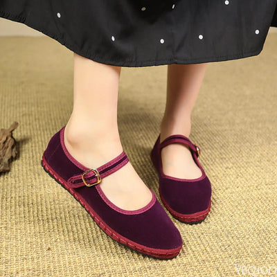 Spring summer autumn fashion retro suede outdoor beach women's flat shoes red gentle dress date versatile women's single shoes