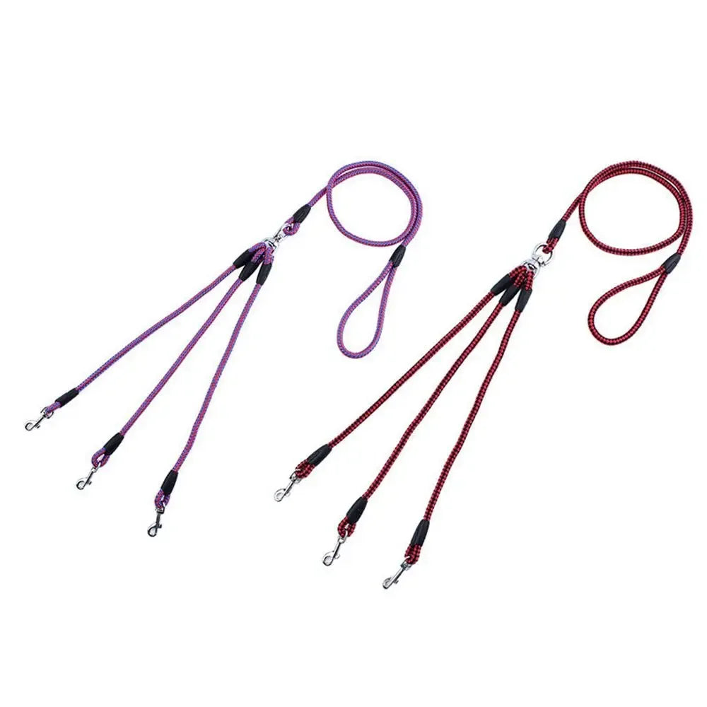 Durable 3 Way Couplers Rope Safety Cord Triple Pet Leashes Pet Supplies Braid Pet Rope Puppy Rope Leash Leash Lead Pet Leashes