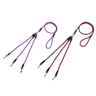Durable 3 Way Couplers Rope Safety Cord Triple Pet Leashes Pet Supplies Braid Pet Rope Puppy Rope Leash Leash Lead Pet Leashes