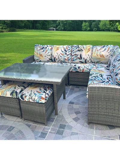 Outdoor Tropical Print Sofa Cushion Covers - Non-Slip Furniture Protectors, Replacement for Individual Seat Cushions