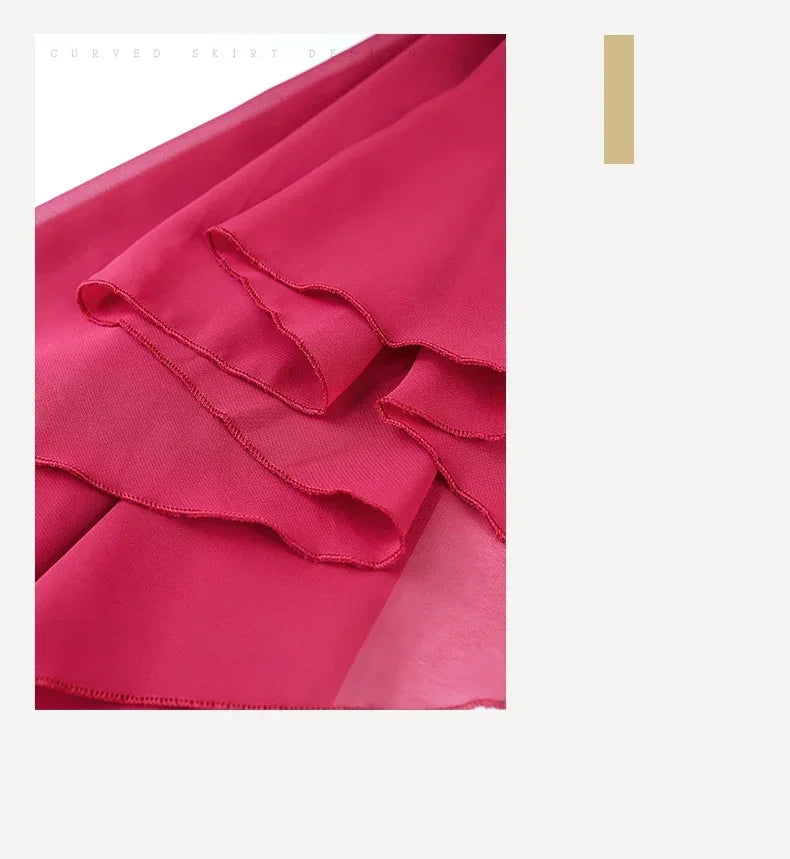 Chiffon Ballet Tutu Dance Skirt Dance Skate Wrap Scarf Gymnastics Ballerina Lyrical Long Ballet Skirt Ballet Dance Dress Women