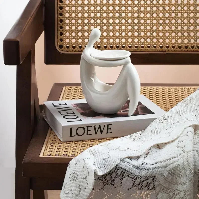 Candle Lamps Aromatic Oil Burner Shape Ceramic Essential Oil Candle Holder Wax Melt Burner Warmer Melter Fragrance Home Decor