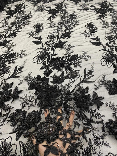 Women's Luxury Textile Sewing Lace Embroidered Tulle Beading