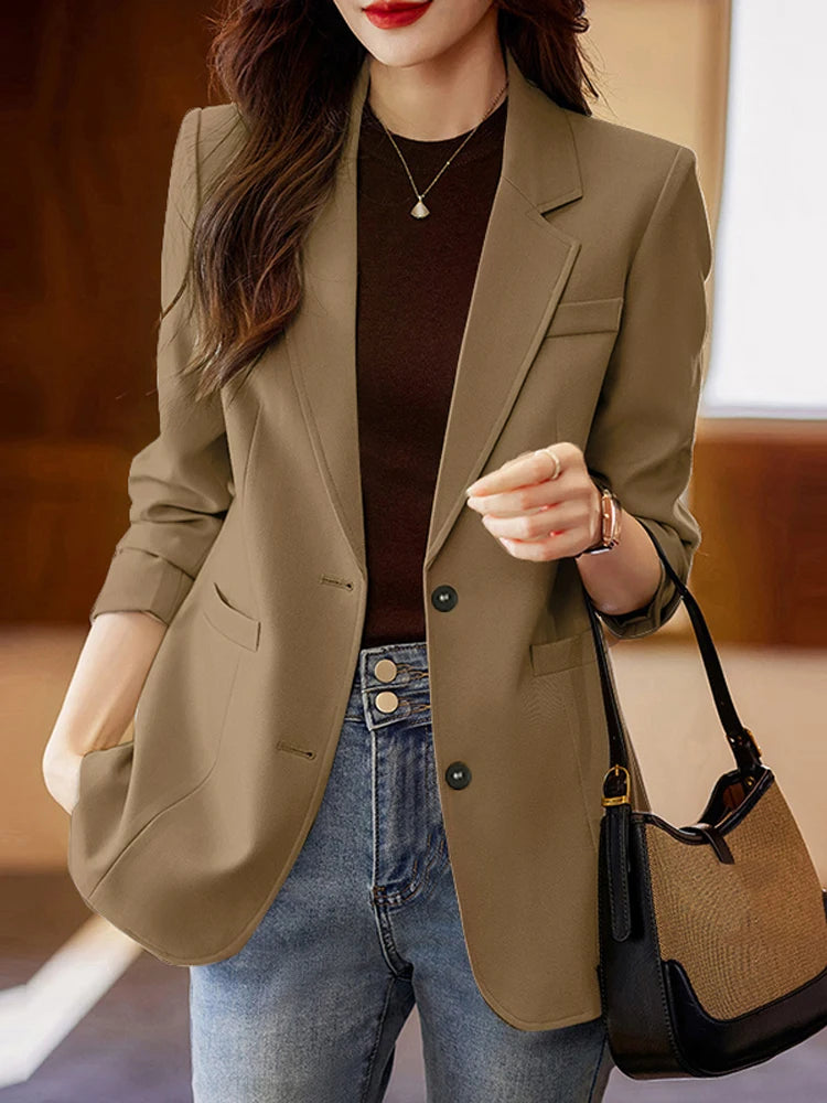 2025 Women Autumn OL Work Blazer ZANZEA Fashion Lapel Neck Long Sleeve Solid Blazer Thin Outwears Suits Casual Buttons Jackets