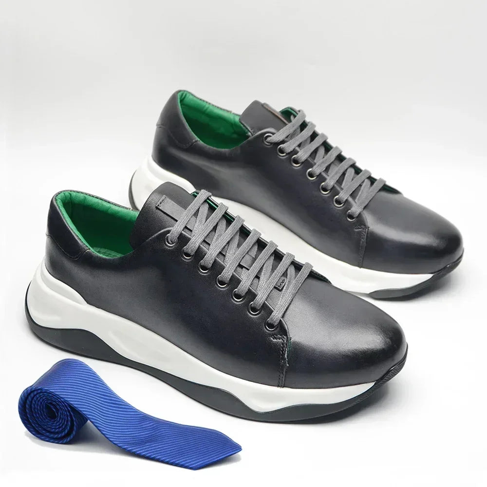 Classy Man Sneakers Luxury Brand Designer Lightweight Cowhide Genuine Leather Casual Social Men's Oxford Shoes Autumn Winter