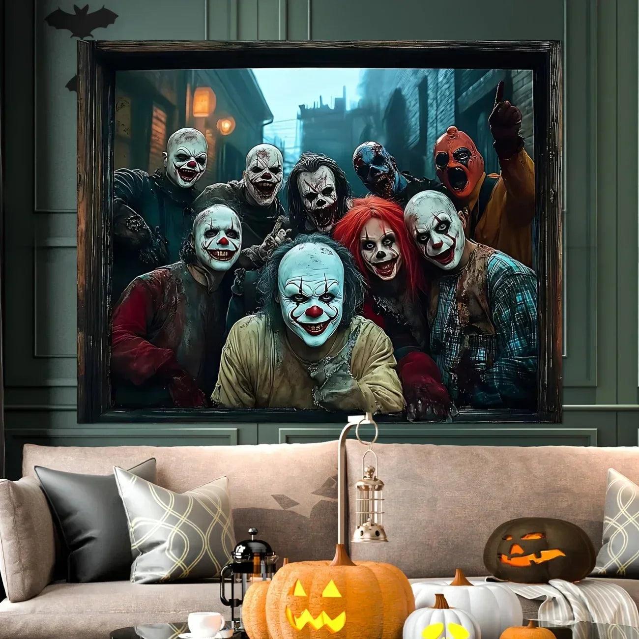 Halloween decorations wall decor scary clown banner creepy art for living room bedroom office