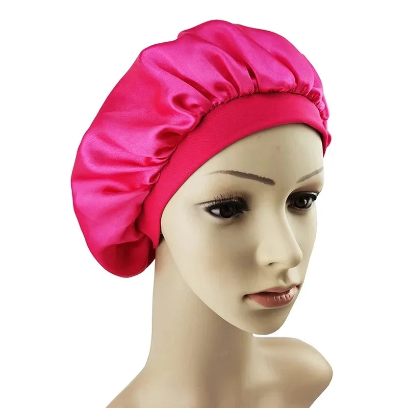 30cm diameter Satin Silk Bonnet, Night Sleep Cap for Curly Hair, Hair Protection Head Cover for Women