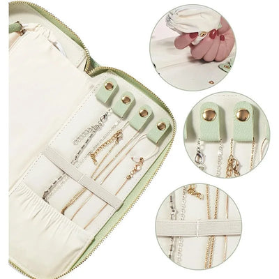 Travel Jewelry Organizer Case For Tangle-Free Necklaces Earrings Rings Bracelets Storage Fashion Portable Jewelry Travel Bags