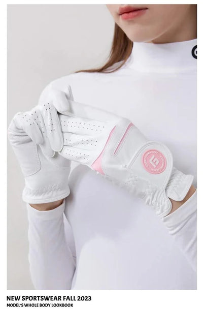Golfist 1 Pair Golf Gloves For Women Left Hand Right Hand Gloves Ladies Breathable Soft Leather Mittens Anti Slip Sports Aids
