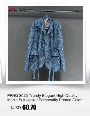 PFHQ Autumn Texture Design Niche Men's Blazers Streetwear Outdoor Patchwork Sports Baggy High Quality Delicacy Suit Coat 21Z1391