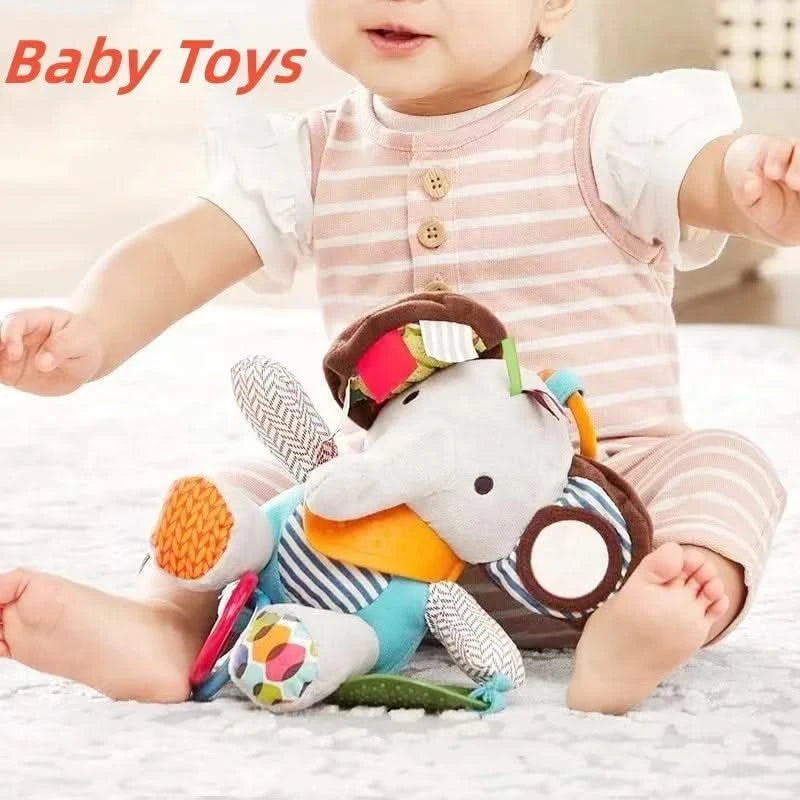 Montessori Baby Toys Kawaii Soft Plush Dolls Animal Strollers Pendant Toys for Newborn Boys Girls Toddler Birthday Gift