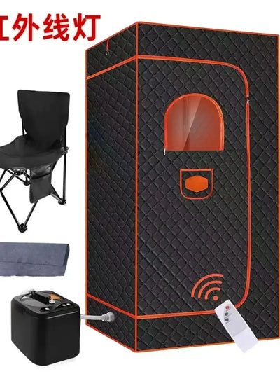 Full Body Home Steam Sauna Set 3L Large Steam Pot One Person Sauna Spa with Time Temperature Remote Control Detox Therapy SPA