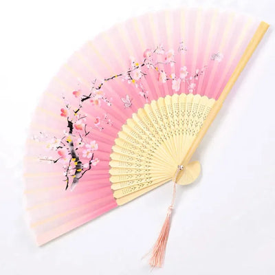 Hand Folding Fan BambooSilk Chinese Fan Hand Women Black Fan Summer Female Dance Hand Folding Fan Party Gift Hand Fans For Women