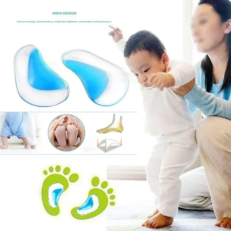 Kids orthopedic insoles for children shoes inserts baby plantar fasciitis flat feet arch support orthotic silicone gel