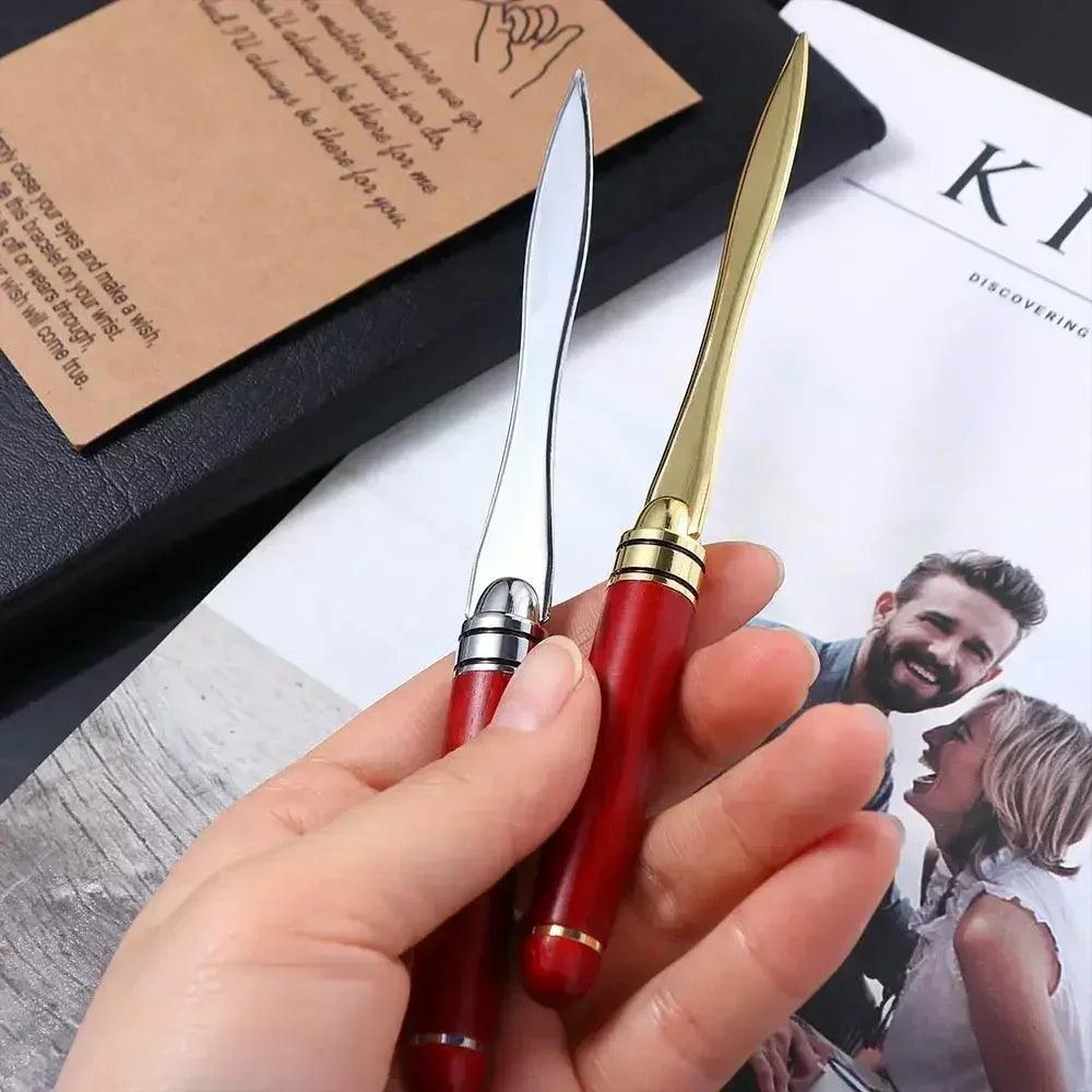 Supplies wooden handle office school student stationery letter opener express cut paper tool envelopes