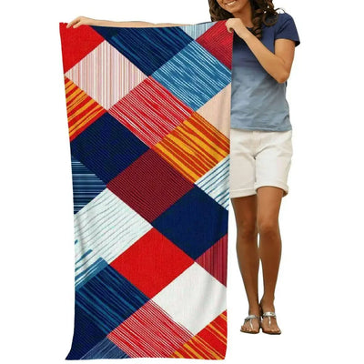 Plaid pattern beach towels can be machine washable multi-size suitable for beach swimming pool lake running travel camping