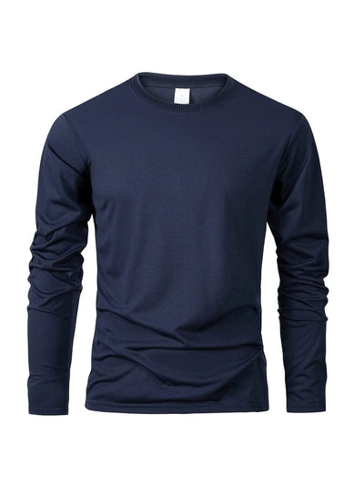 Men's Casual Round Neck Moisture Wicking Long Sleeve T Shirts | Tees Male | Tops | Sports | Comfortable Men's Wear