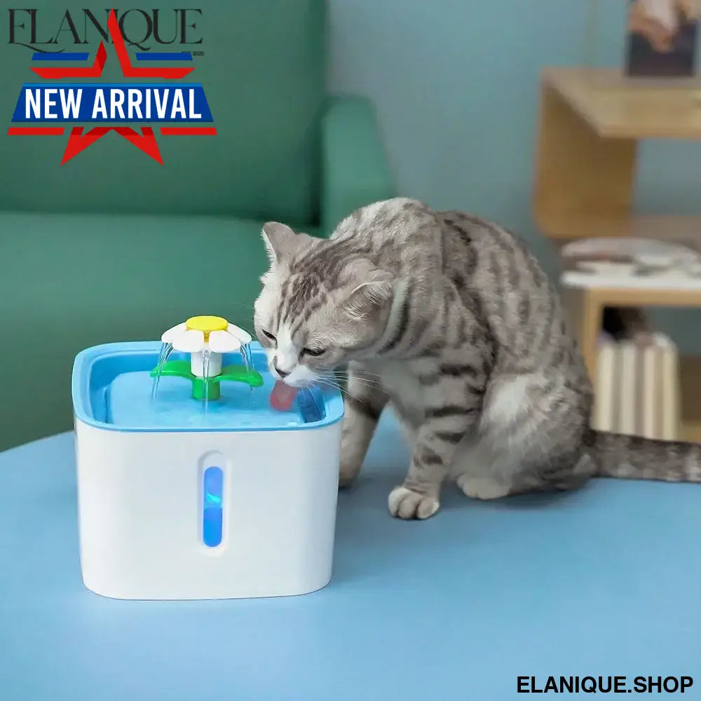 Flower Cat Water Fountain – Automatic Filtered Drinking Dispenser for Cats & Dogs with Filters
