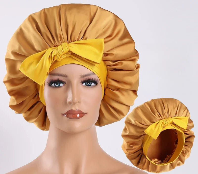 Satin Bonnet Silk Bonnet Adjustable Bonne For Sleeping Hair Bonnet With Tie Band Bonnets For Women Men