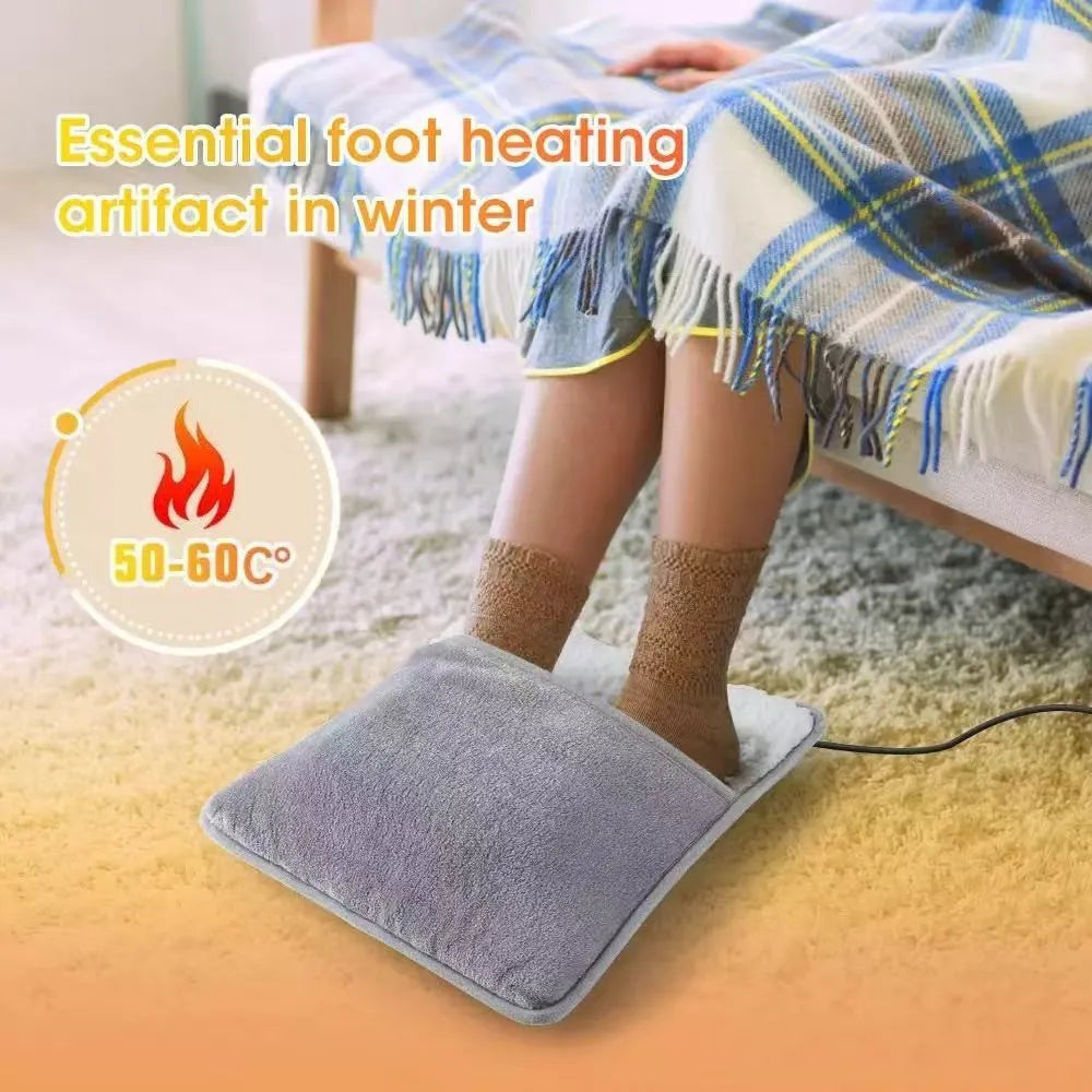 Winter Electric Foot Heating Pad USB Charging Soft Plush Washable Foot Warmer Heater Improve Sleeping Household Foot Warming Mat