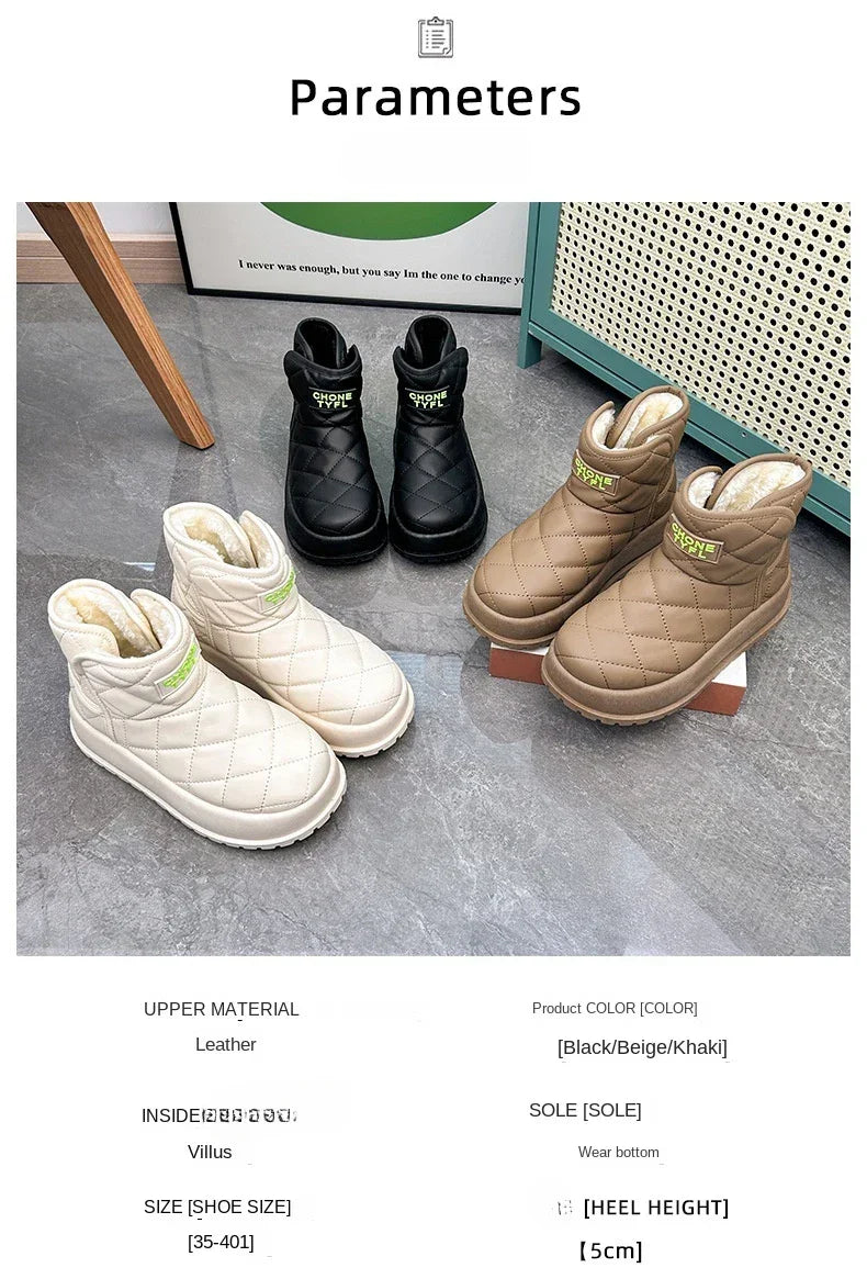 Kalsooni 2024 Winter Velvet Thick Warm Shoes Waterproof Platform Snow Boots for Women