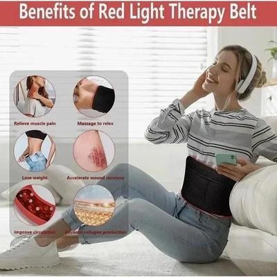 Red Light Belt 660nm&850nm Infrared Light Therapy Pad for Body Fatigue Deep Therapy for Back Knee Hands Feet Relief