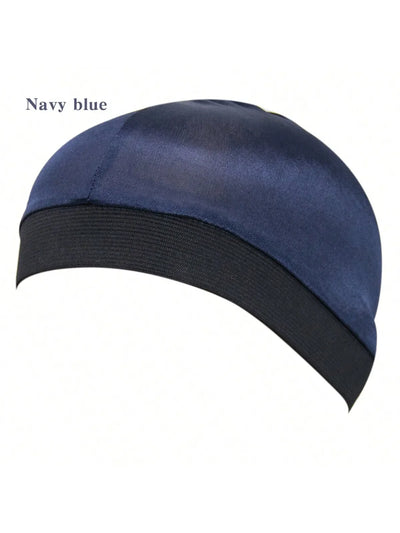 Dome Wave Cap Silk Bonnet Satin Elastic Breathable Turban Hat Hair Headwear Bonnets Hats Fedoras Beanie For Adult